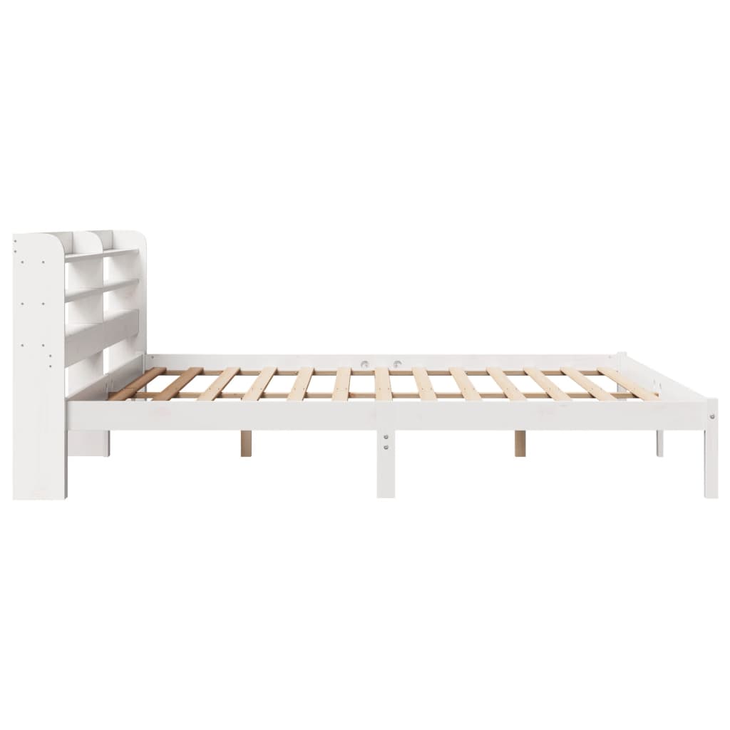 Solid Wood Bed without Mattress White 200x200 cm Pine Wood