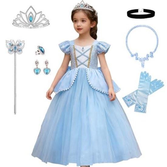 AOTYP Princess Dress Children Luxury Set Ariel Cosplay Mermaid Costume One-Piece Girls Style Kids Photo Shoot Transformation Stage Shichi-Go-San Event
