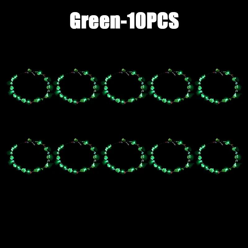 10/60Pcs Light Up Flower Headband LED Flower Hair Crown Glowing Floral Wreath Crowns Birthday Wedding Christmas Decoration 2024