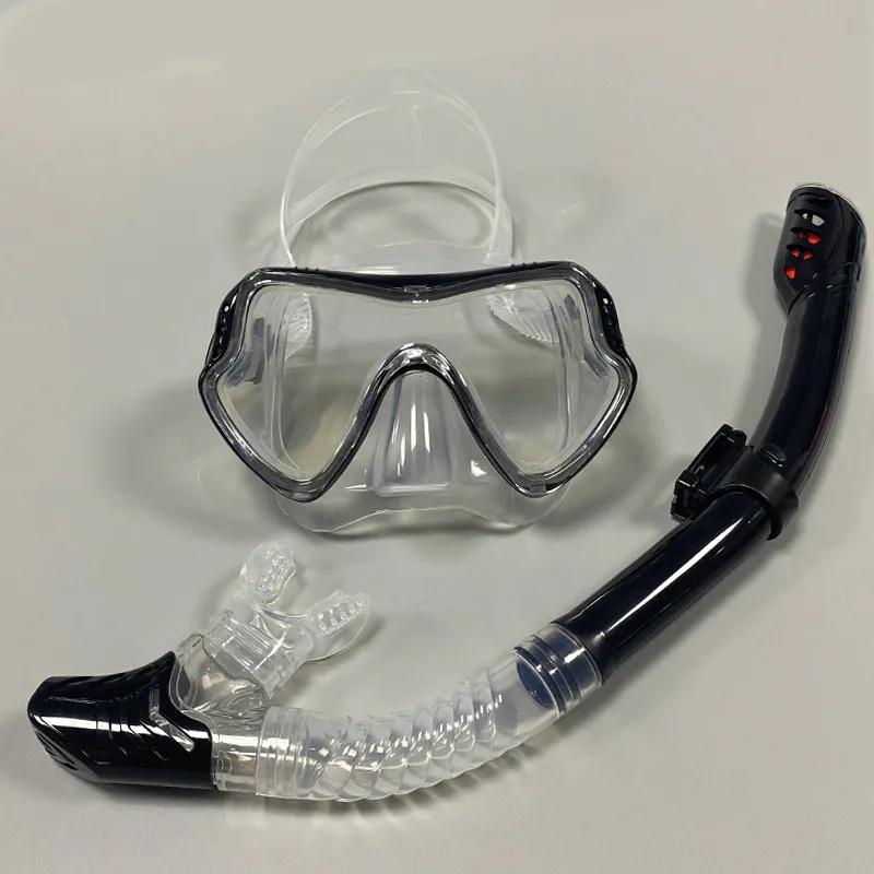Professional swimming waterproof soft silicone glasses swimming glasses  Full dry breathing tube diving mask