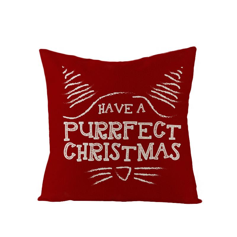 New Christmas Pillow Cover Printed Decorative Cushion Cover Home Sofa Cushion Linen Sofa Back