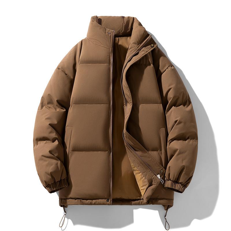 Winter Warm Jackets for Men Quilted Casual Lightweight Windproof Coat With Pockets Stand Collar Work Windbreakers Jacket Men's Thermal Cargo Jackets