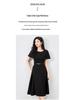 French Design Black Mid-Length Socialite Cape Dress for Women