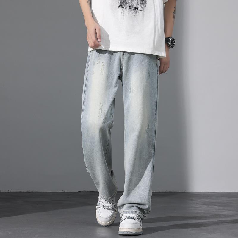 Джинсы JYL широкие и короткие тонкие для весны, а американская мода - широкая, прямая и длинная. 2XL