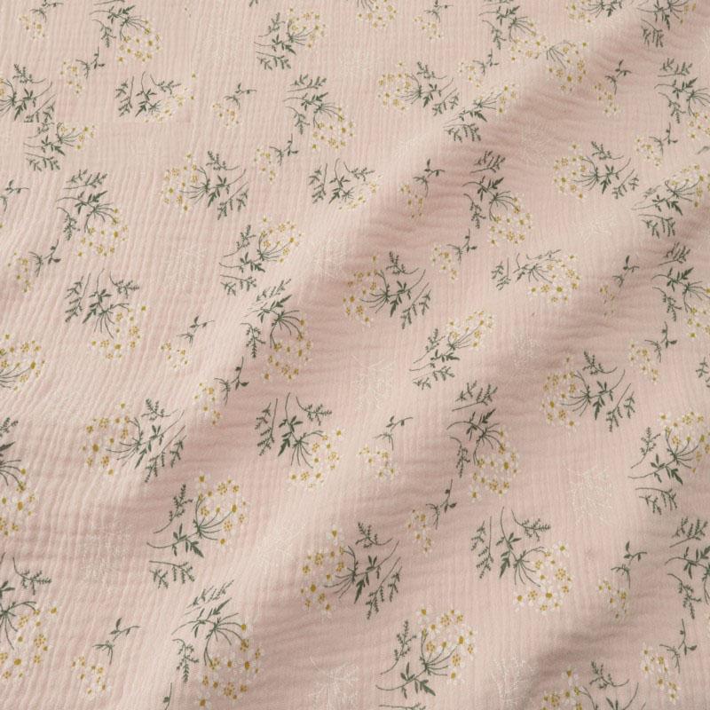 100X135cm Soft Floral Pajamas Nightdress Cotton Gauze Fabric Rose Printed Crepe Cotton Long-sleeved Ins Style Homewear Fabric