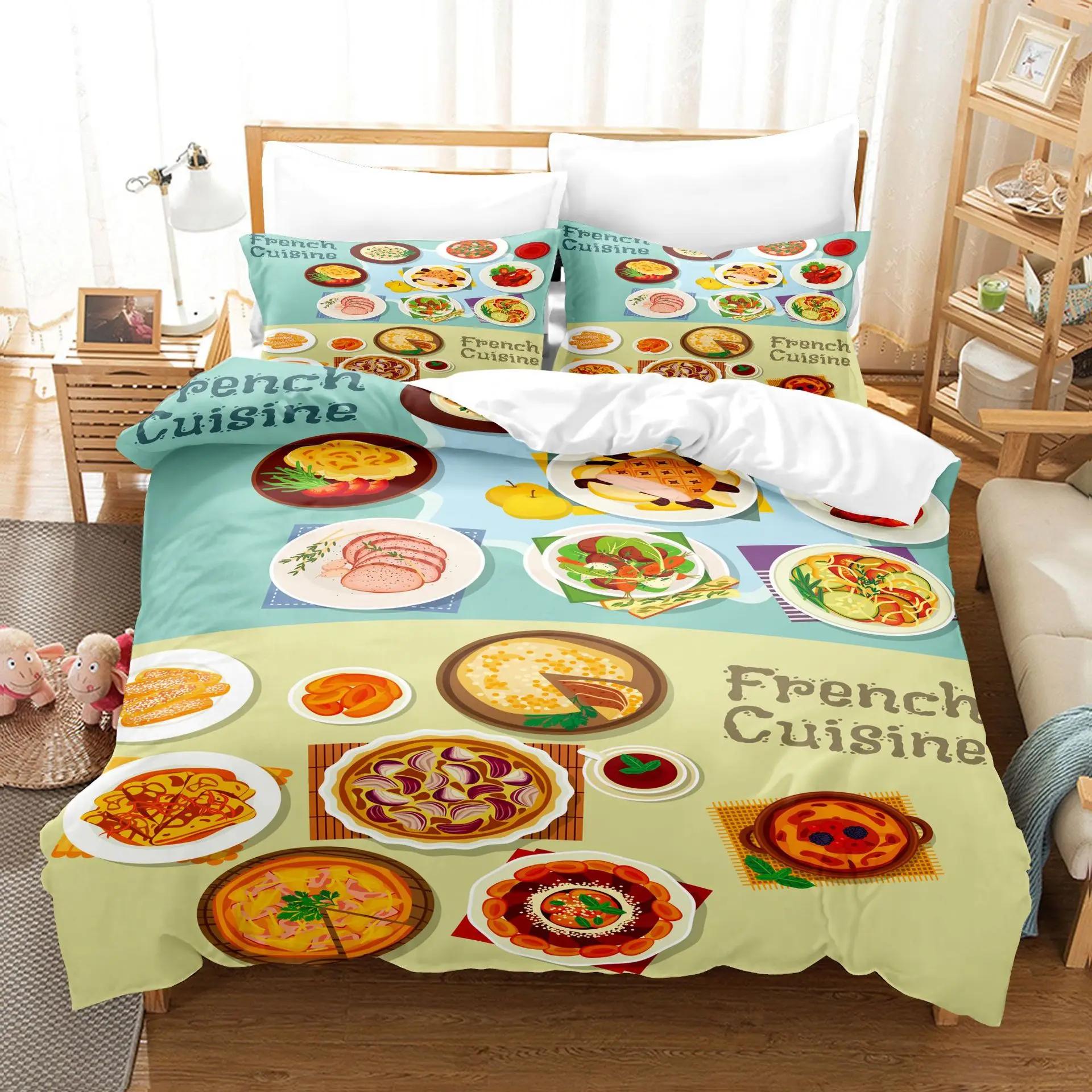 

Comforter Housse De Couette 220X240 Pizza Gourmet Food Comforter Sets King Size Orange Refreshing Series For Bedding Set Comforter (quilt)-EU Single(135*200cm)3pcs