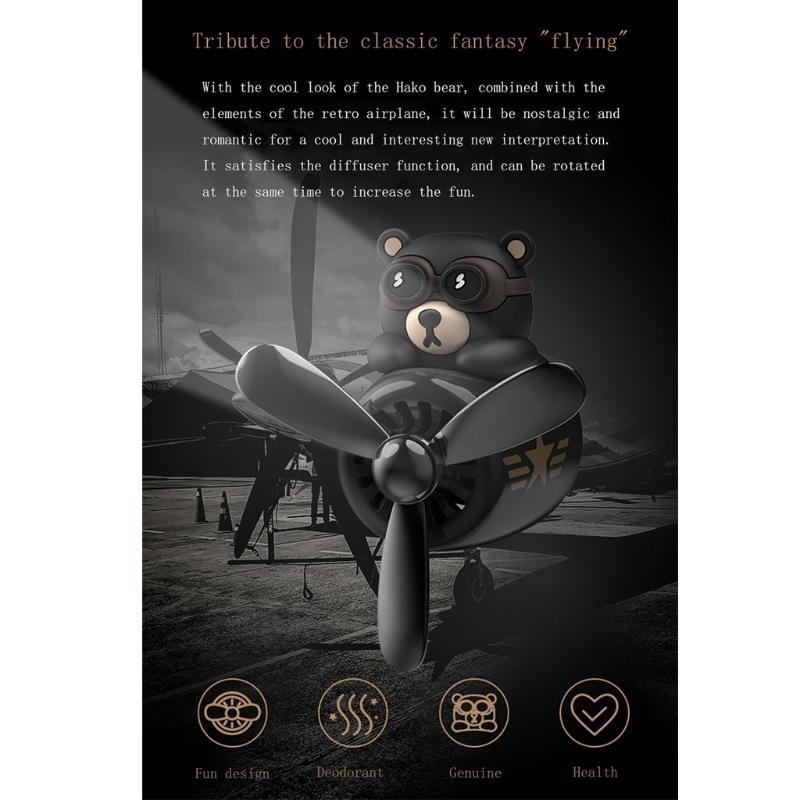 Perfume Diffuser Decor Cute Bear Piloting Vent Air Freshener Auto Accessories Solid Perfume Gifts for Family Colleagues
