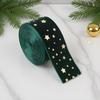 78 Inch Christmas Tree Decorative Ribbon Velvet Hot Stamping Print Christmas Ribbon For Wreath Bouquet Flower Packaging