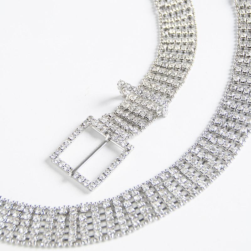 High-end Women's Waist Chain Rhinestone Full Diamond Chic Fashion Luxury Women's Shiny Belt