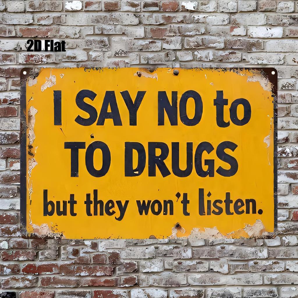 Tin Sign I Say No to Drugs but They Wont Listen Vintage Metal Poster Wall Decor Retro Quote Sign for Bedroom Bar Garage Man C