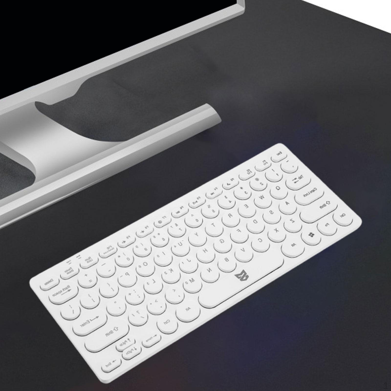 

Проводная клавиатура на 78 клавиш, Идеально подходит для настольного компьютера, ПК, офиса, Мини-бесшумная USB, Подключи и работай белый