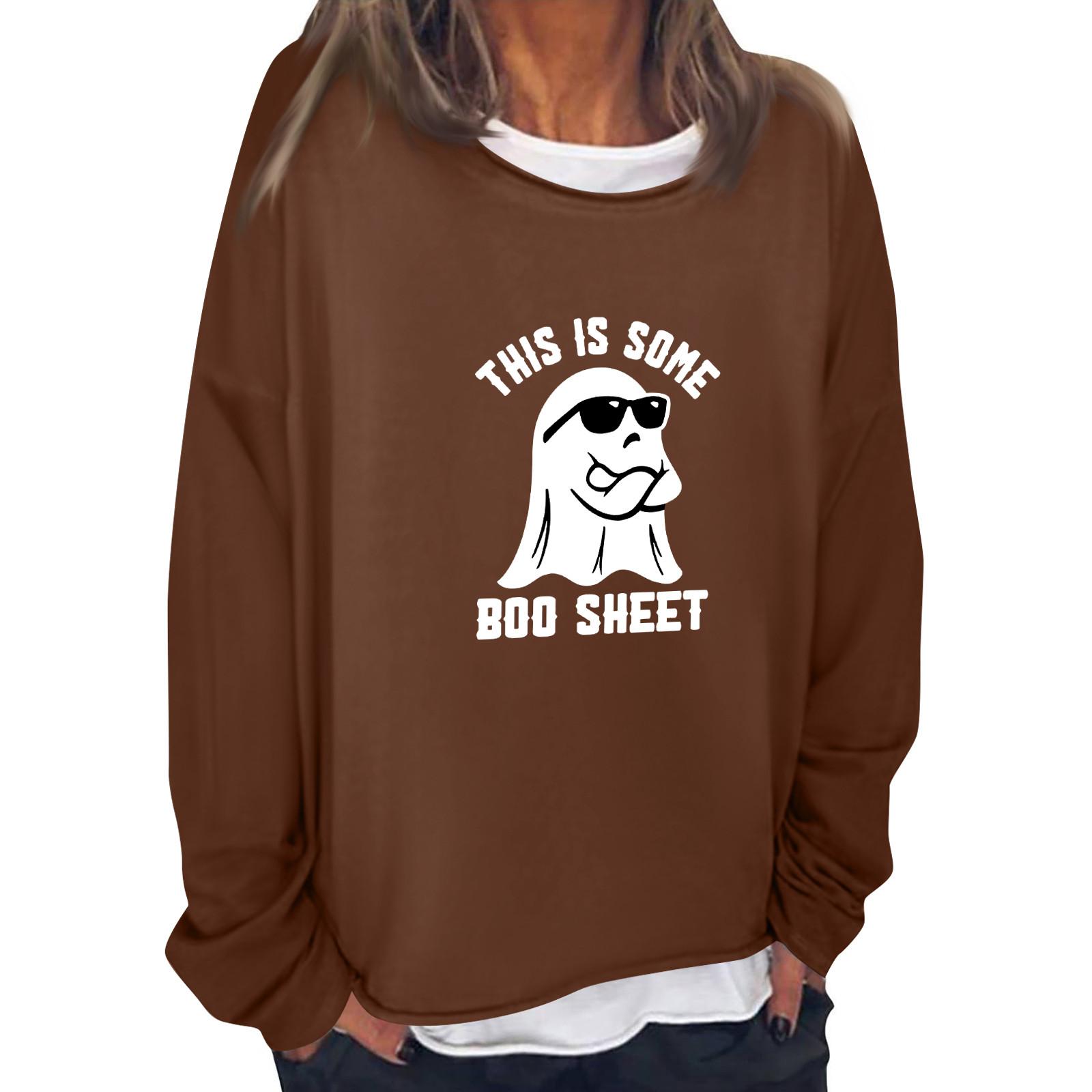 Женская повседневная модная винтажная толстовка с длинным рукавом и круглым вырезом — фото 8