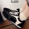 Cowhide version women's racing shoes autumn and winter new casual sports shoes soft sole white shoes children