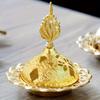 1PC Creative golden iron art mini Middle Eastern incense burner with large pointed tip Small Arabian home decor incense burner accessories