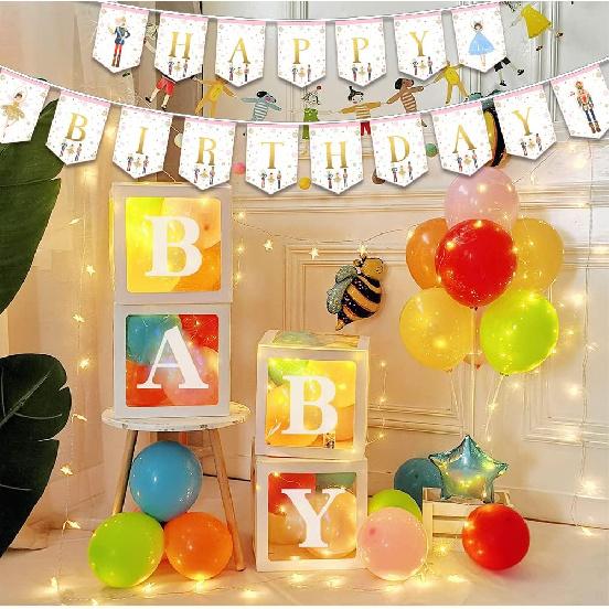 Nutcracker Birthday Banner for Kids and Adults, Party Supplies Decorations for Winter Birthday and Ballet, Mouse King and Ballerina Bunting Garland