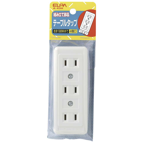 ELPA Table Tap Power Tap 125V 15A 4 Ports A-43H