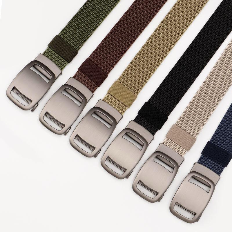 Nylon Belt for Men Women Work Belt Portable Wear Resistant, Webbing Belt Automatic Belt Buckle for Camping, Climbing Backpacking