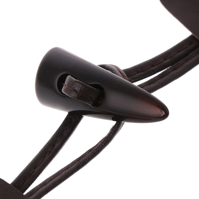 6 Pairs Leather Horn Toggle Closure Buttons Coat for Jacket Duffle Shawl Clothes