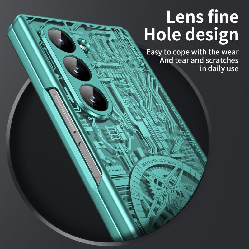 Electroplated Plastic Phone Case for Samsung Galaxy Z Fold 7 6 5 4 3 Fold6 Fold5 Fold4 Fold7 Hard Shell Hinge Protection Cover