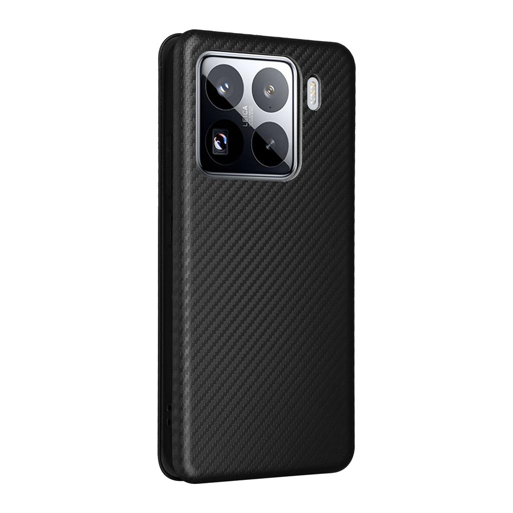 For Xiaomi 15 Pro Case Carbon Fiber Texture Drop-Proof PU Leather Phone Cover
