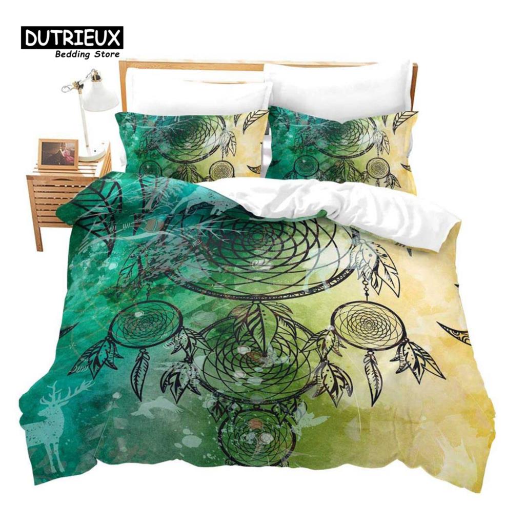 Cartoon Dreamcatcher Duvet Cover Set, 3pcs Bedding Set, Soft Comfortable Breathable Duvet Cover, For Bedroom Guest Room Decor
