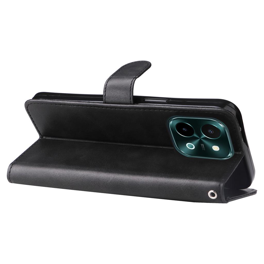 For Vivo Y28 4G/iQOO Z9x 5G Case PU Leather Stand Phone Cover with Zipper Pocket