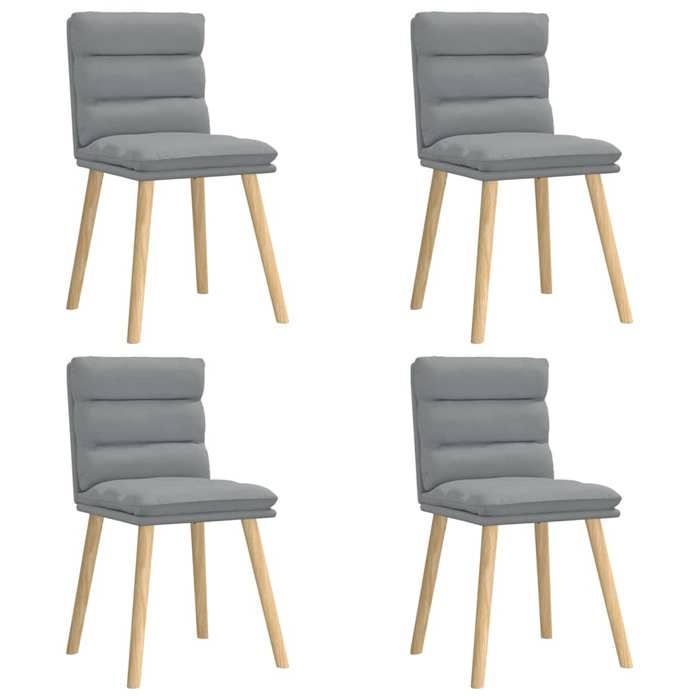 VidaXL Dining Chairs Set of 4 Light Grey Fabric, Chair, Living Room Chair, Accent Chair, Kitchen Chair, Seat of 3315393