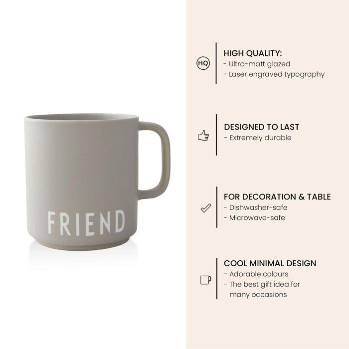 Mug - design letters - 1190071 - porcelaine - cylindrique - contemporain