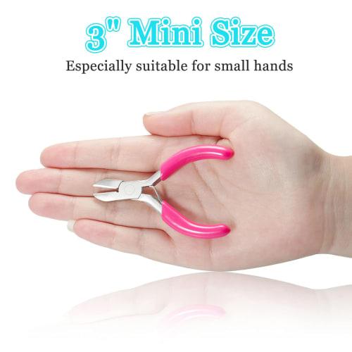 SPEEDWOX Mini Nippers, Small 3" Wire Cutter with Pink PVC Handle, Jewelry Pliers for Beading Jewelry Making DIY Craft Hobby Supplies