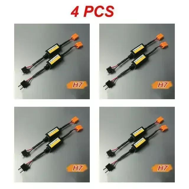 4pcs LED Canbus Decoder Adapter For H1 H4 H7 H11 9005 9006 9012 Anti-Flicker Harness Bulbs Resistor Warning Error Canceller