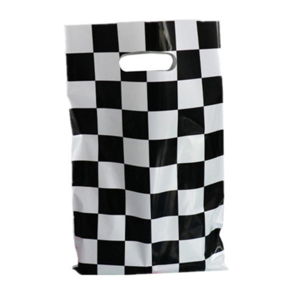 Black & White Racing Party Disposable Tableware Set: Paper Plates & Cups for Boy's Birthday
