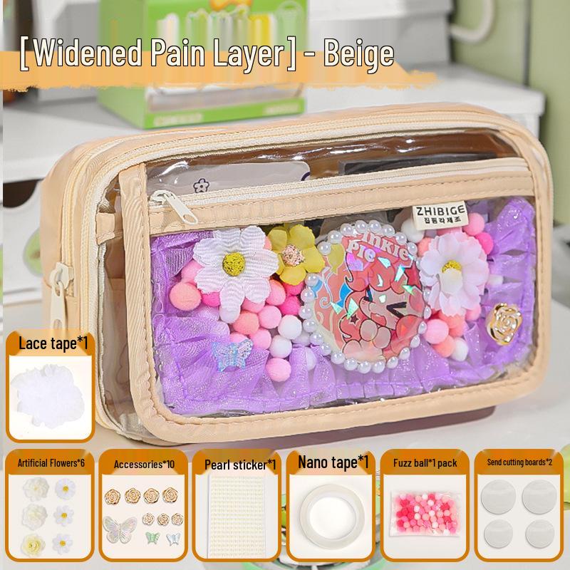 Baji Large Capacity Transparent Pencil Case for Students - 2025 New Arrival