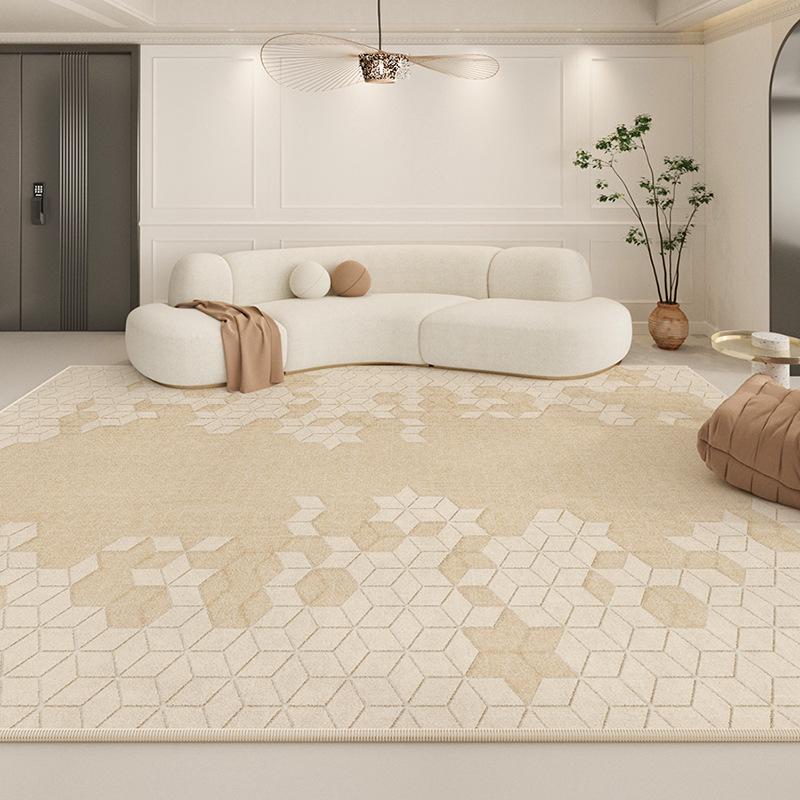 Covor de living crem cu bucle de catifea - impermeabil, decorațiuni dormitor și casă 2024