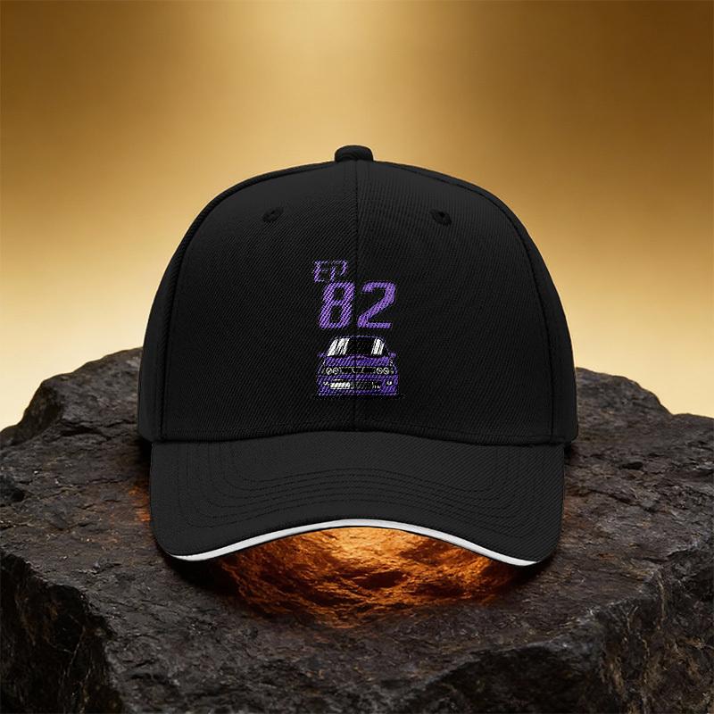 Purple 82 Racing Hat Unisex Printed Baseball Cap Sandwich Duckbill Cap Sports Hat Suitable for Daily Commute And Travel - Ideal