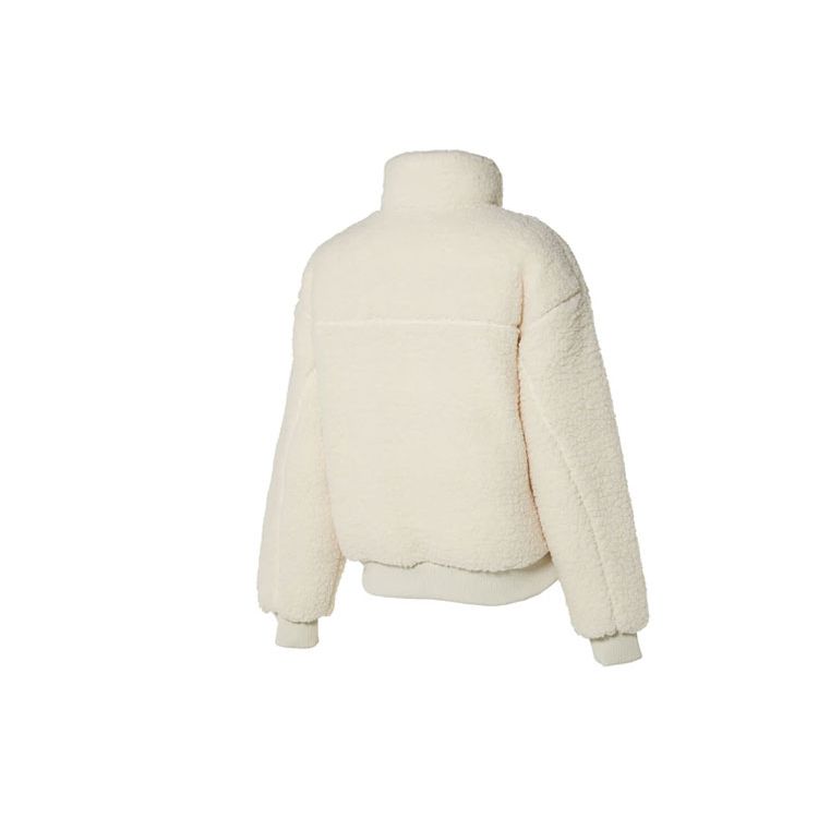 Puma Short Reversible Lamb Fleece Stand Collar Jacket Women jackets White 929815-02
