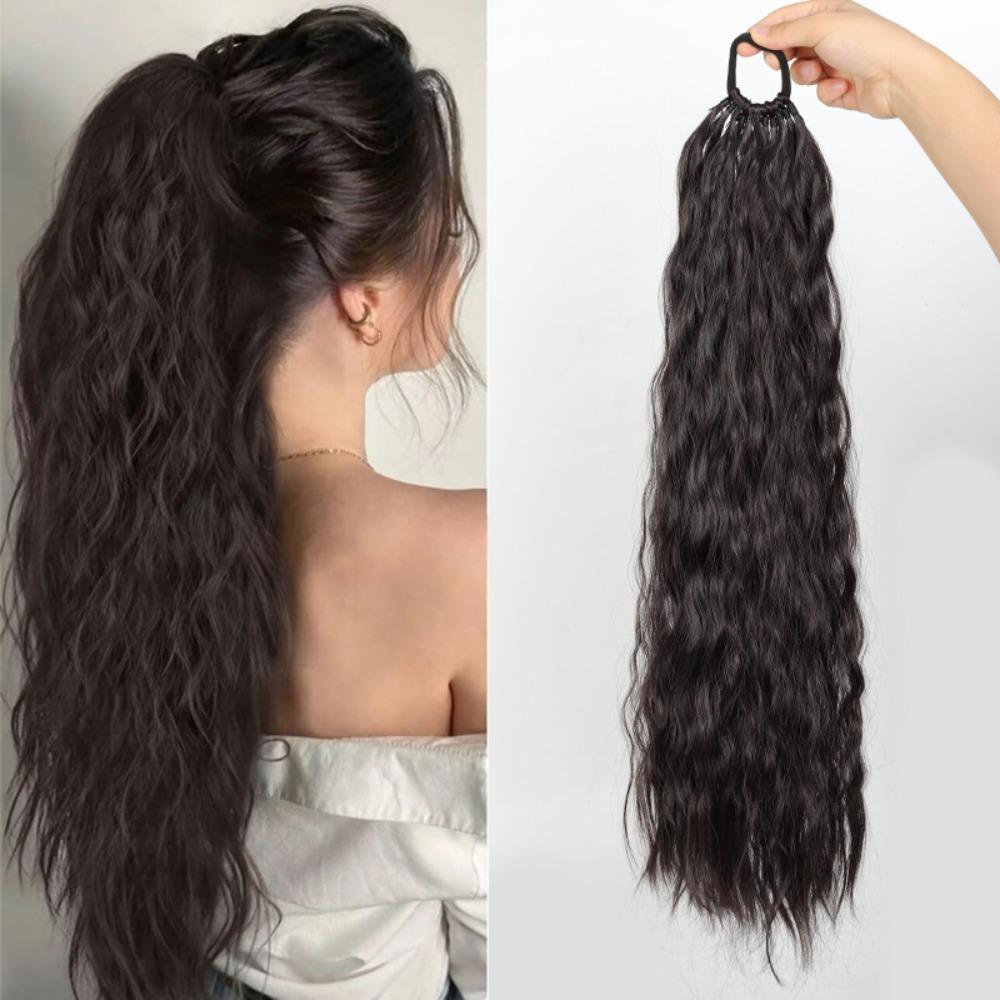 

Rubber Band Water Ripple Ponytail Corn Perm Pony Tail Hairpiece Daily 2 33