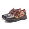 Retro Women Flats Shoes Genuine Leather Patchwork Printed Round Toe Comfortable Casual Platform Shoes