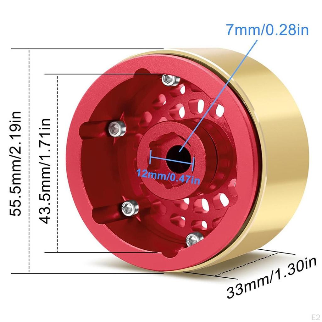 4 Pieces 1.9 Inches Beadlock Wheel Rim Replacement Metal Accessory Od 56.5mm for SCX10 TRX4 90046