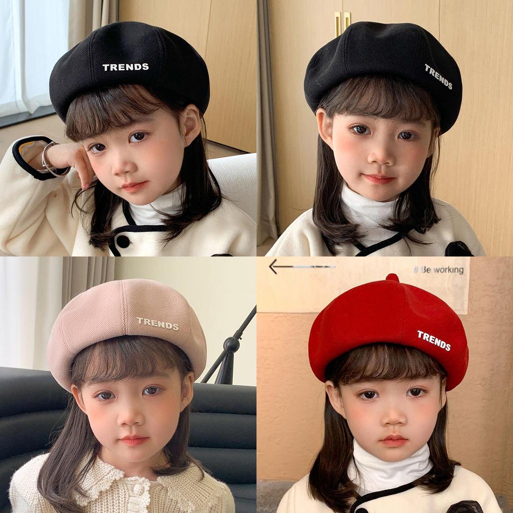 Childrens Wool Beret Hat With Warm Fleece Lining For Winter Kids Girls