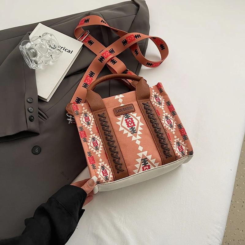 

WTEMPO Casual Versatile Single Shoulder Messenger Bags Large Capacity Printing Women Canvas Handbag Tote Ladies Crossbody Shoulder Bag 1pc хаки