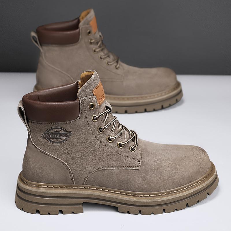 Martin Boots Men's Low-top British Style Retro Leather Shoes Tooling Sports Rhubarb Shoes Fashion Casual Versatile Men's Shoes