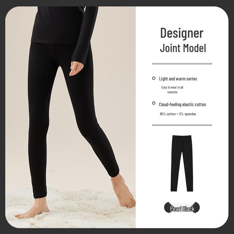 Women's Mid-Waist Slimming Cotton Lycra Pants for Spring and Autumn - Thin, Elastic & Warm Inner Wear
