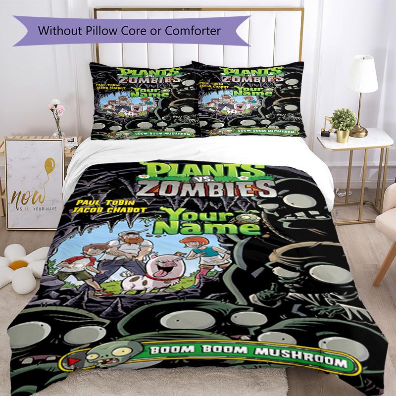 Plants Vs. Zombies Personalized Name Custom Bedding Perfect for Decorate Room Machine Washable Custom Room Decor Best for Christmas