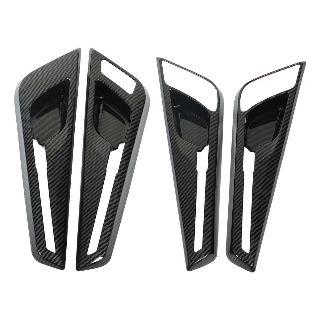 4Pcs Car Interior Door Handle Bowl Cover Trim Carbon Fiber Style Replacement for Kia EV6 2022 Up