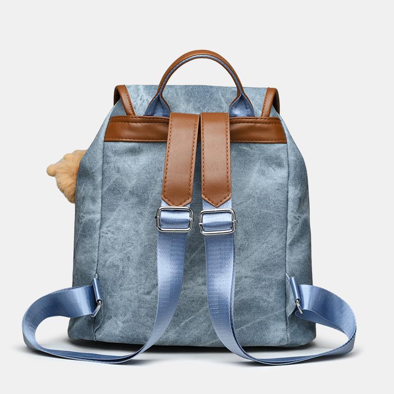 Vintage Color Block Backpack Women's Lightweight Backpack