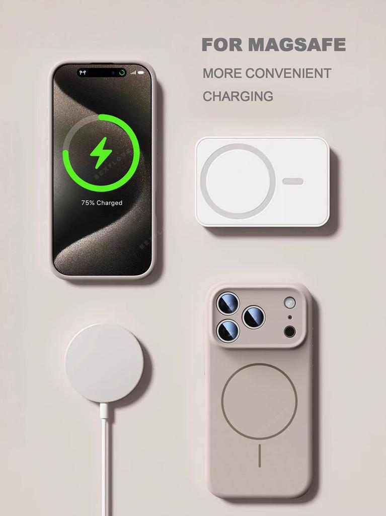 Official Magnetic Phone Case For iPhone 11 12 13 16 17 Pro Max Air 15 14 16 Plus Magsafe Liquid Silicone Charge Protector Cover