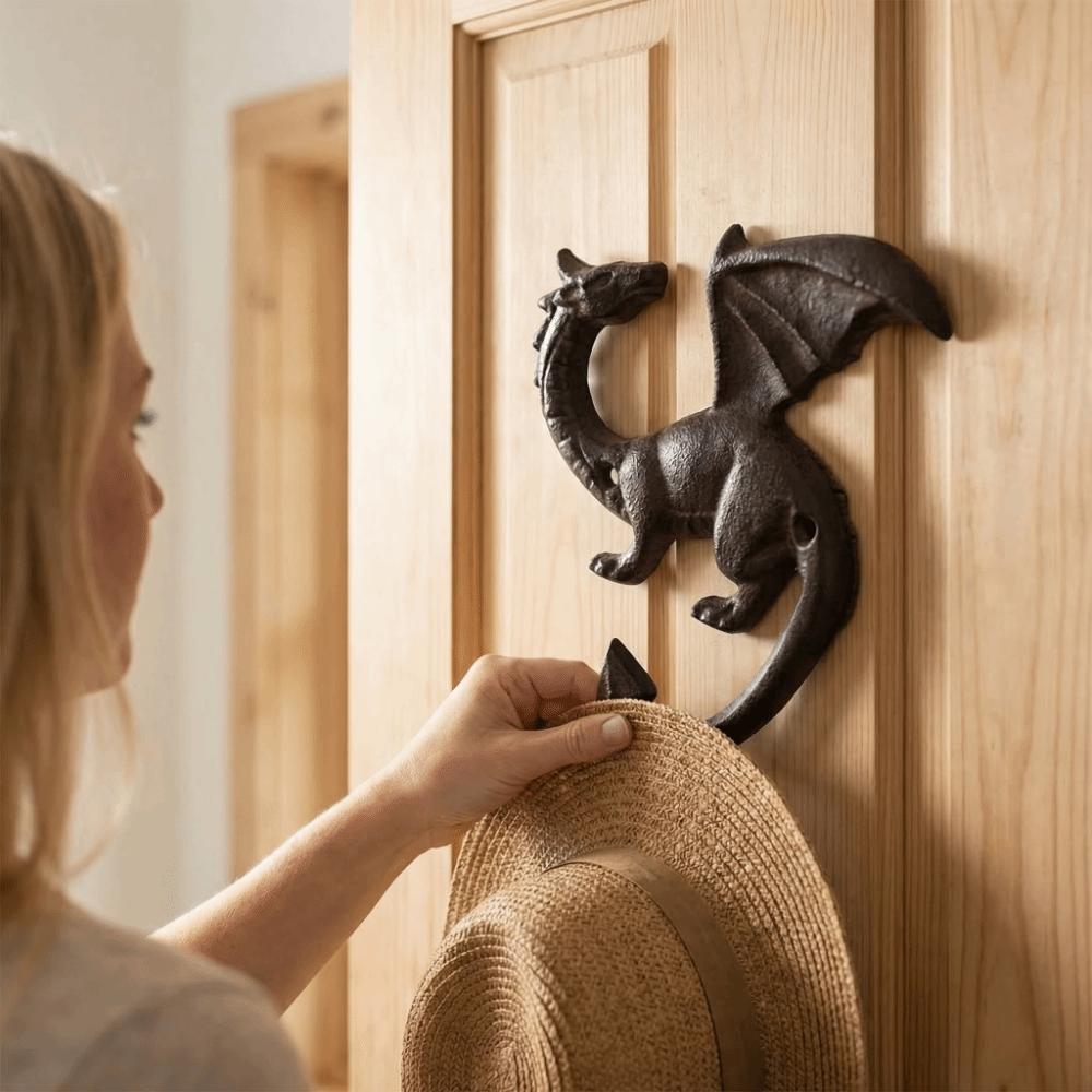 Iron Wall Mount Key Rack Creative Car Key Hook Rack Funny Iron Dragon Tail Hook  Housewarming Gift