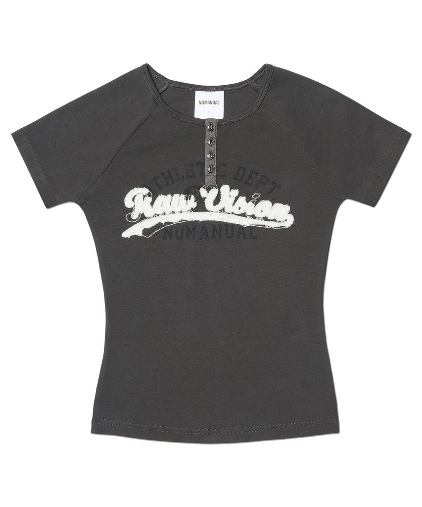 Nomaenyueol R.V Applique Raglan T-Shirt (Woman) - Charcoal