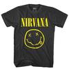 Nirvana Classic Smiley Face Logo T-Shirt, Unisex Grunge Rock Fan Streetwear Tee, 100% Cotton Casual Short Sleeve Top