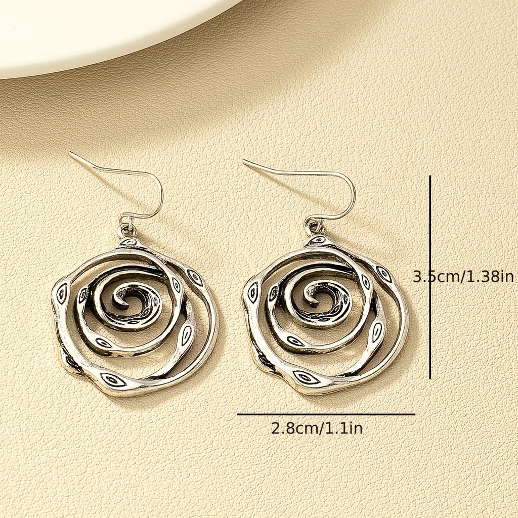 Plated Vintage Geometric Drop Dangle Earrings Personality Design For Women Party Holiday Decor Gifts 1Pair